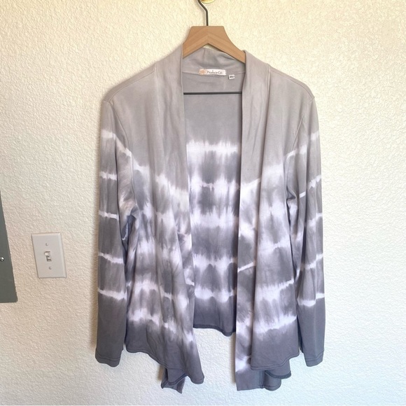 Produce Co Boutique Tie Dye Pima Cotton Slouchy Boho Cardigan XL Flowy Causal - Picture 1 of 11